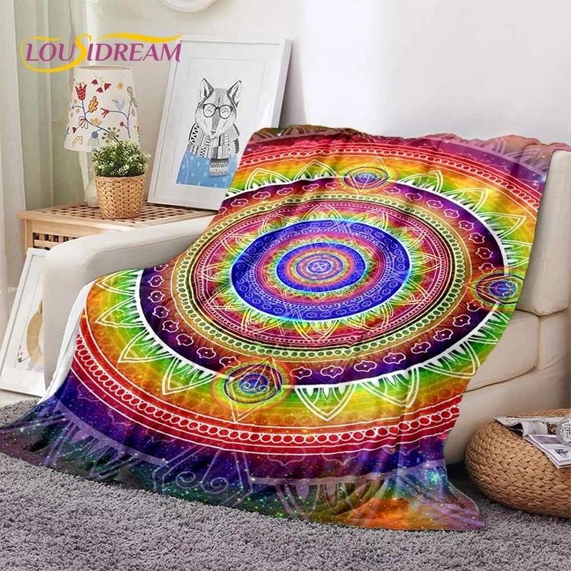 3D Mandala Yoga Flower Bohemia Meditation Nature Soft Flannel Blankets,Throw Blanket Comfortable Blanket for Picnic Beds Bedroom