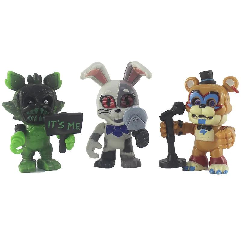 FNAF Panic Game Midnight High Quality Toy Bear Foxy Chica Fazbear Bonnie Change Masks Action Figurine Anime1 PCS Randomly Sent
