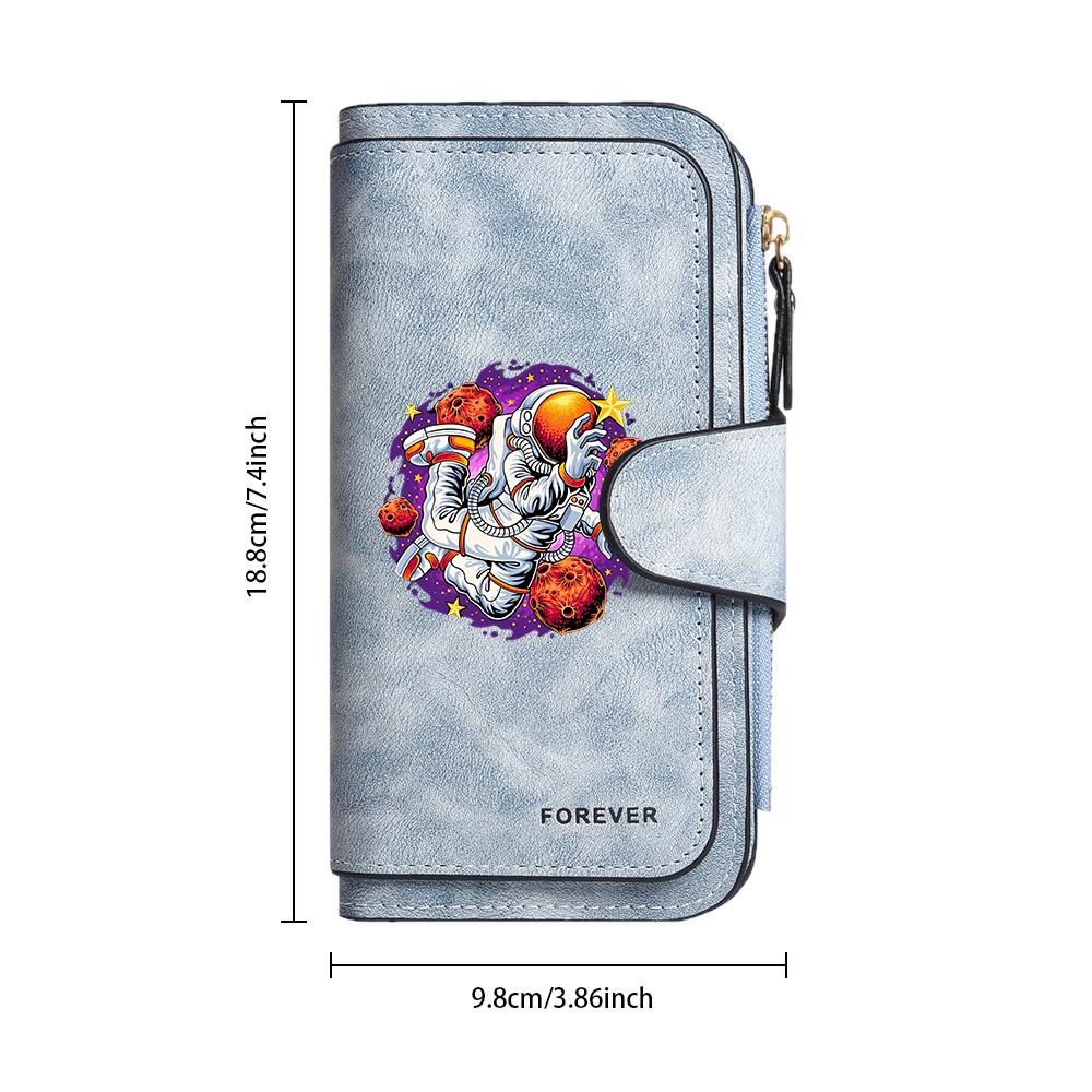 Astronaut Pattern Wallet Forever Printed Fashion Multi Card Holder Purse