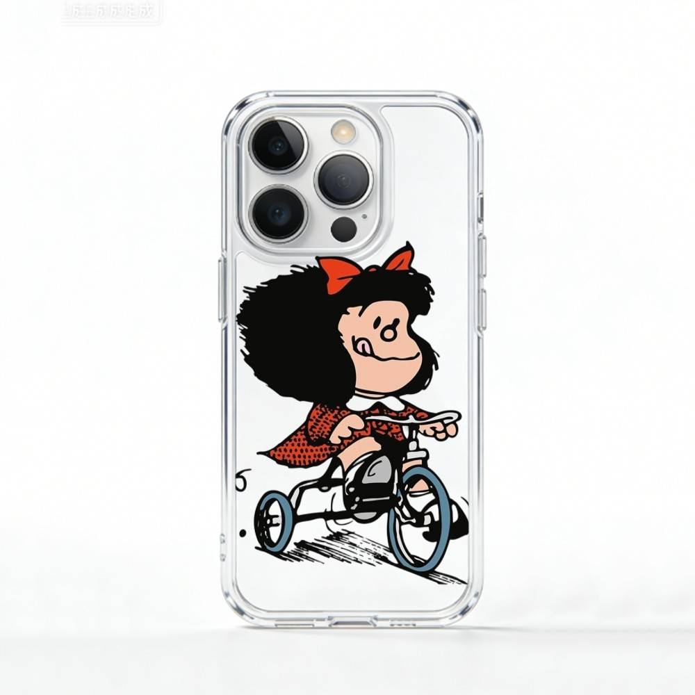 Cute M-Mafalda C-Cartoon   Phone Case For iPhone 17 16 15 14 13 12 11 Mini Pro Max Plus Transparent Cover