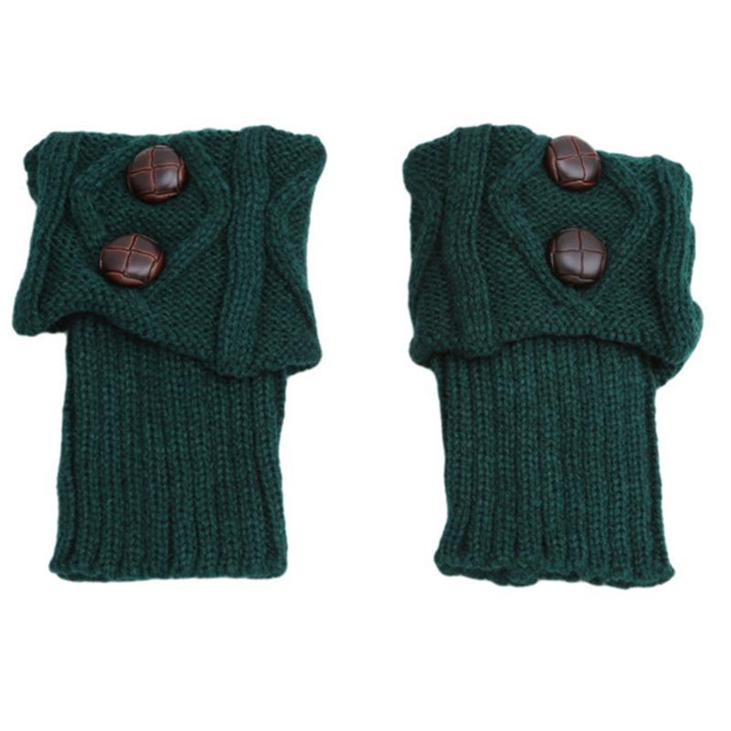 Women Winter Short Leg Warmers for Autumn/Winter Lolita Sweet Girl Short Boot Cuffs Buttons Crochet Lady Boot Knee High Boot