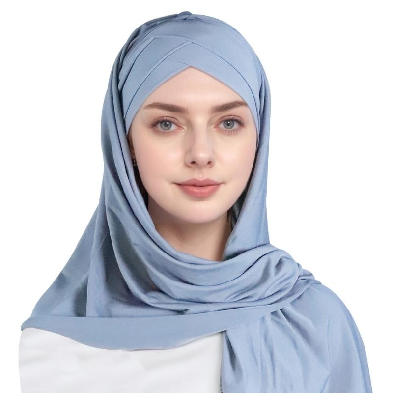 Fashion Scarf Solid Color Women's Headscarf Accessory Comfortable Stretchable Fabric For Outdoor Travel