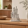 Modern Abstract Couple with Dog Resin Figurine, Romantic Man and Woman Statue Sculpture, Home Decor for Living Room Bedroom Office