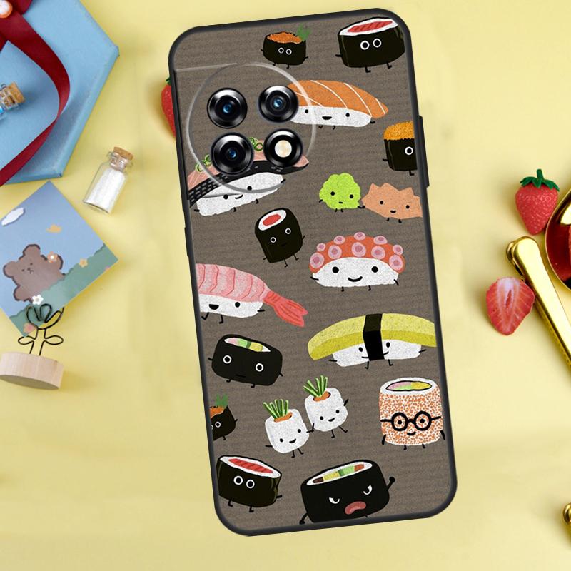 Sushi Food Cover For OnePlus 13R 13 12 12R 11 10 Pro 8T 10T OnePlus Nord 4 CE 2 3 Lite N30 N10 N20 Case