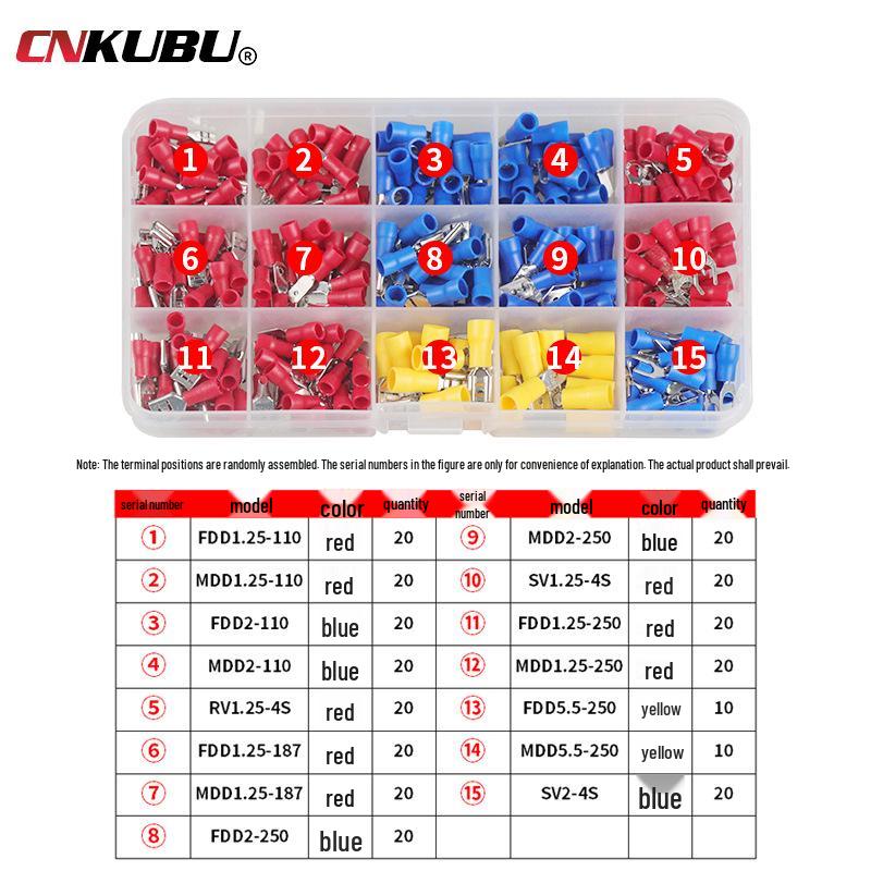 Cold-Pressed Wiring Terminal Set - 280 Pieces | Cross-Border Hot-Selling Product