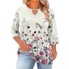 Women's Fashion Casual Round Neck Three-Quarter Sleeve Oversized Print Top