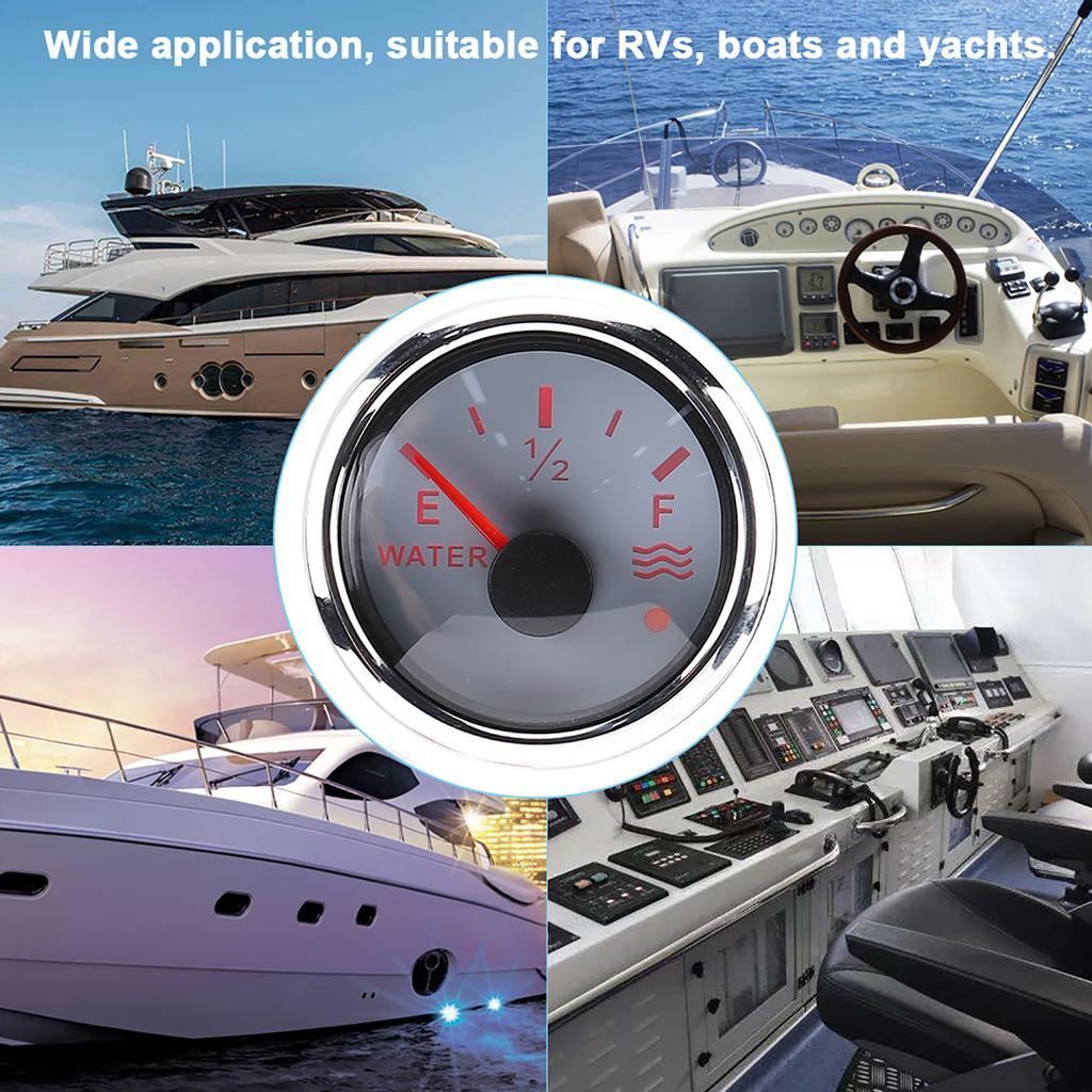 52mm/2in Water Gauges 932V Smart Alarm for Marine Boat RV 0190ohm Europn Sensor