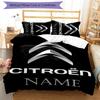 3pcs Custom Name Citroen logo Bedding Set Duvet Cover Closure Includes 1 Duvet Cover & 2 Pillowcases for All Seasons Bedroom Decor