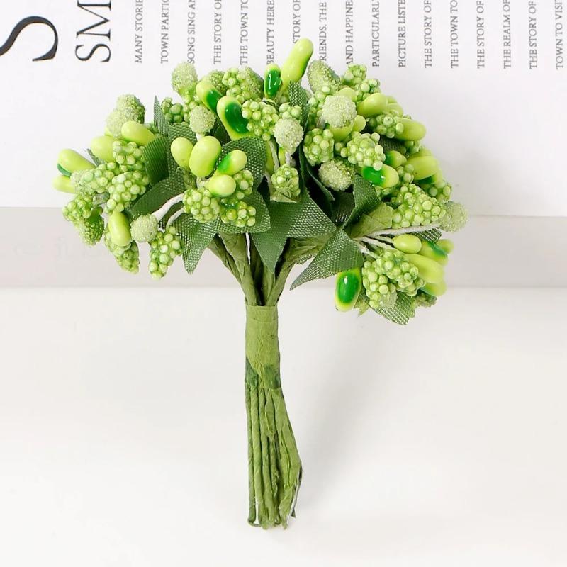 72Pcs Cherry Artificial Flower Heads Home Room Decoration Christmas Bouquet New Year 2025 Party Craft Flower Wreath Gift Accesso