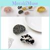 Elegant 5cm Cow Print Oval Hair Claw Clip For Women Handmade Vintage Hairpiece