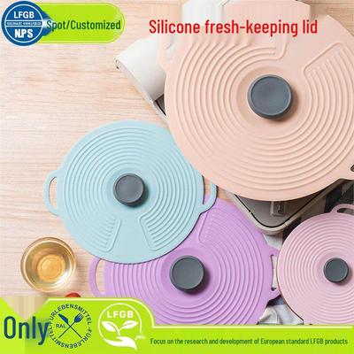 Dual-Color Silicone Sealing Lid for Kitchen: Fresh-Keeping, Anti-Slip, Anti-Overflow, and Oil-Proof.