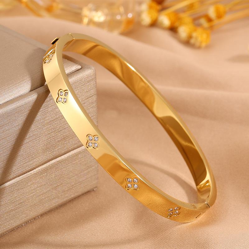 Gold , Fashionable Versatile Screw Titanium Steel , Simple Design Cross Hidden Buckle