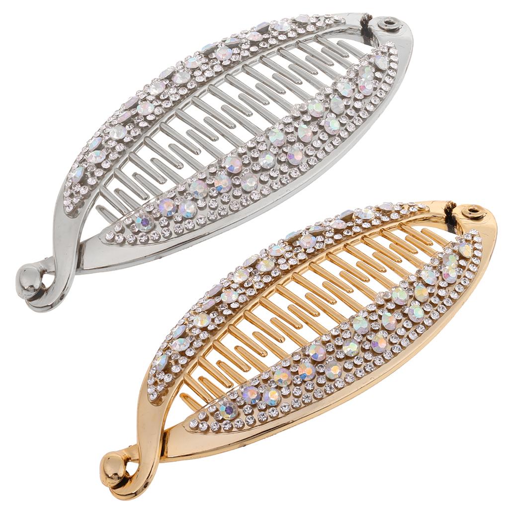 2Pcs Curly Clincher Comb Banana Hair Clip Ponytail Holder Grip Banana Hair Clip 1