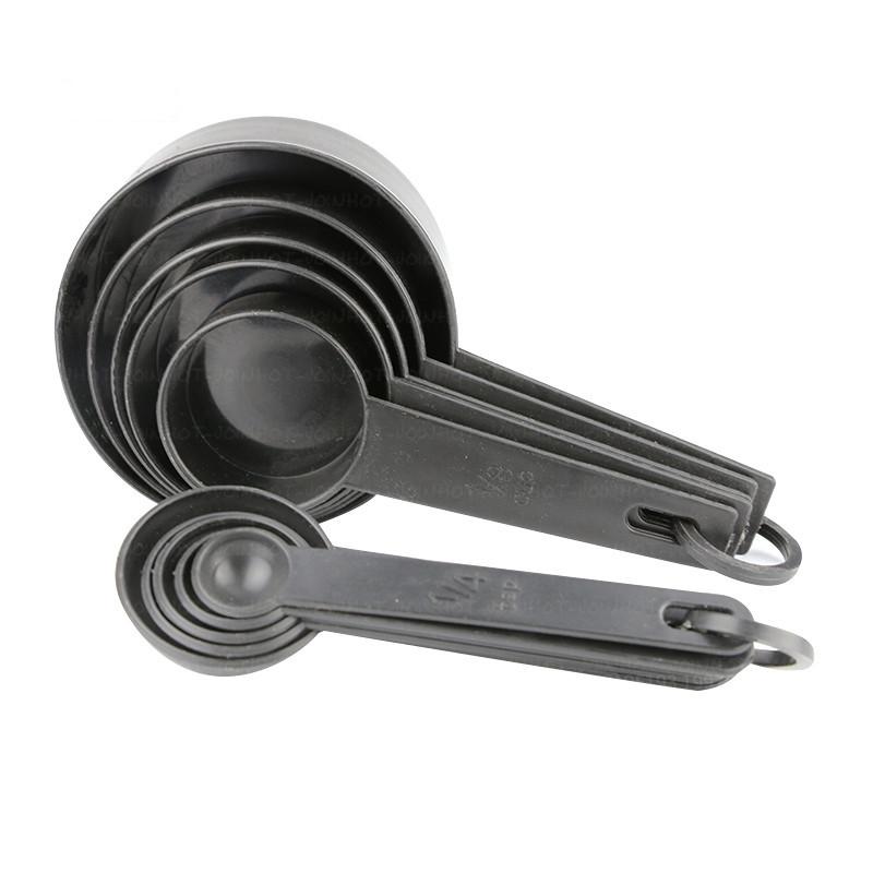 Plastic Measuring Spoon Cooking Teaspoons Sugar Coffee Tools Set Kitchen Supplies Accurate Baking Black PP Plastic 10 Pc/set