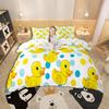 Homewish Cute Duck Duvet Cover SetCartoon Animal Bedding SetOrange Black Bed Set For Boys GirlsUltra Soft Home Decor