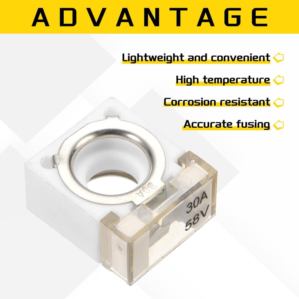 uxcell 3 Pcs Terminal Fuse 30A Terminal Block Fuse 58V DC Marine Rated