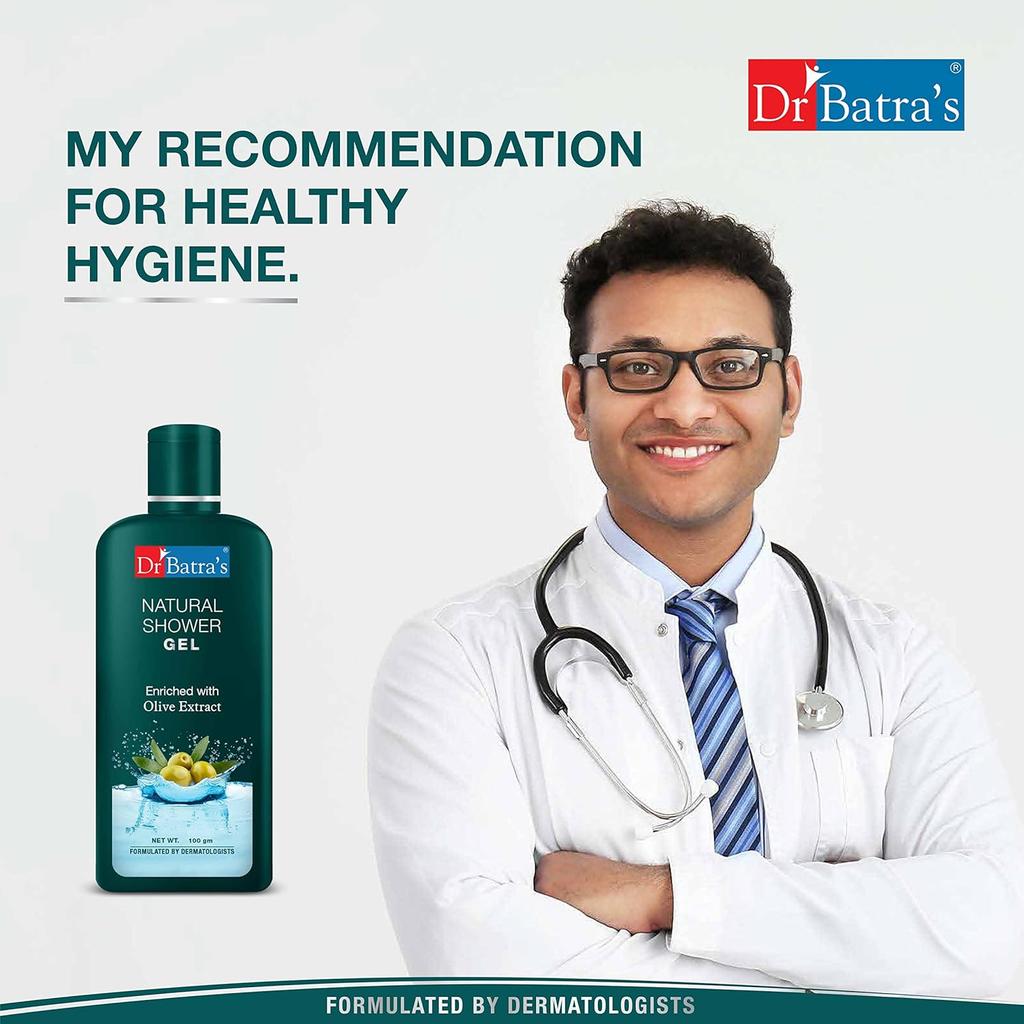 Dr Batra's Natural Shower Gel 200 ml X Pack of 2 Refreshing Bath Cleansing Moisturizing Skin
