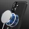 For Samsung Galaxy S24+ Case Compatible with MagSafe PU TPU PC Phone Back Cover with Metal Lens Frame