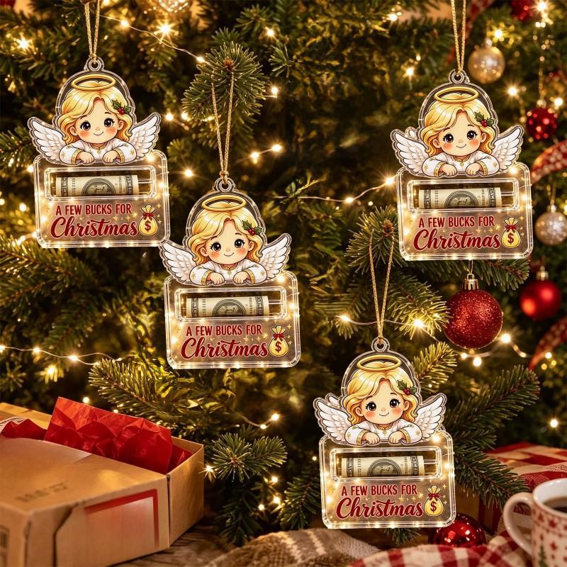 Acrylic Angel Christmas Ornament With Cash Pocket Tree Decoration Holiday Gift