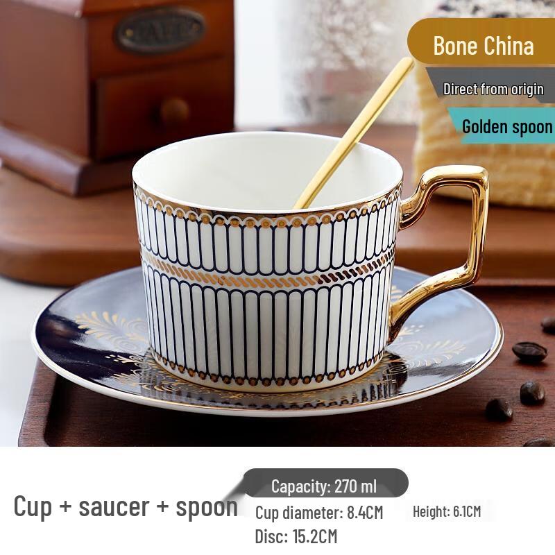 

HANDUNYOU Light Luxury Gold Plated Coffee & Tea Cup Set