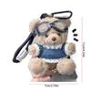 Key Chain Plush Key Ring Bag Pendant Pilot Bear Keychain Lovely   Couple Kids