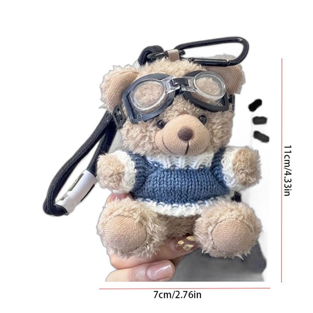 Key Chain Plush Key Ring Bag Pendant Pilot Bear Keychain Lovely   Couple Kids