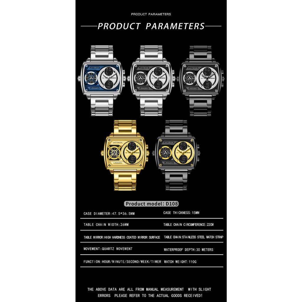 BINBOND Multi-Functional Precise Quartz Watches for Men Luxury Luminous Waterproof Men's Wristwatches