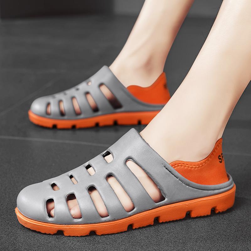 Korean Version Of Trendy Men'S Sandals Summer Wear Thick-Soled Non-Slip Versatile Beach Hole Shoes Casual Sports Slippers