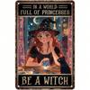 Vintage Metal Halloween Witch Wall Art Rustic Hanging Sign for Home Indoor Outdoor Decor