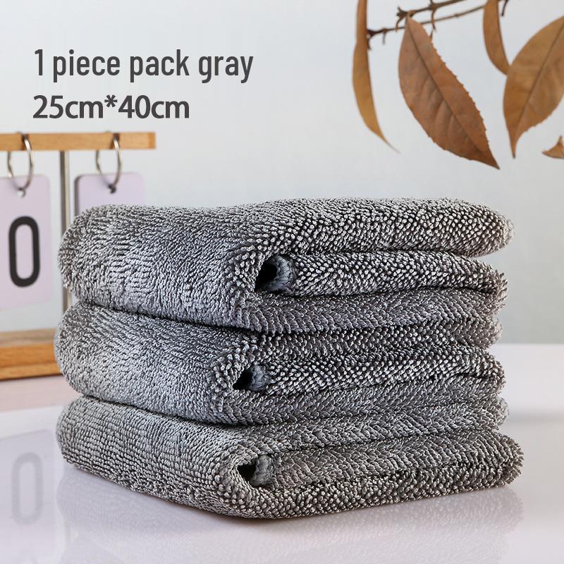 Thick Double-Layer Absorbent Flat Mop Cloth Replacement - No-Shed Wiping Cloth for Floor Cleaning