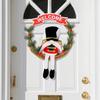 Christmas Gnome Wreath 13 Inch Artificial Vine Wreath with Soldier Gnome Front Door Welcome Sign for Indoor Outdoor Xmas Home Porch Decor