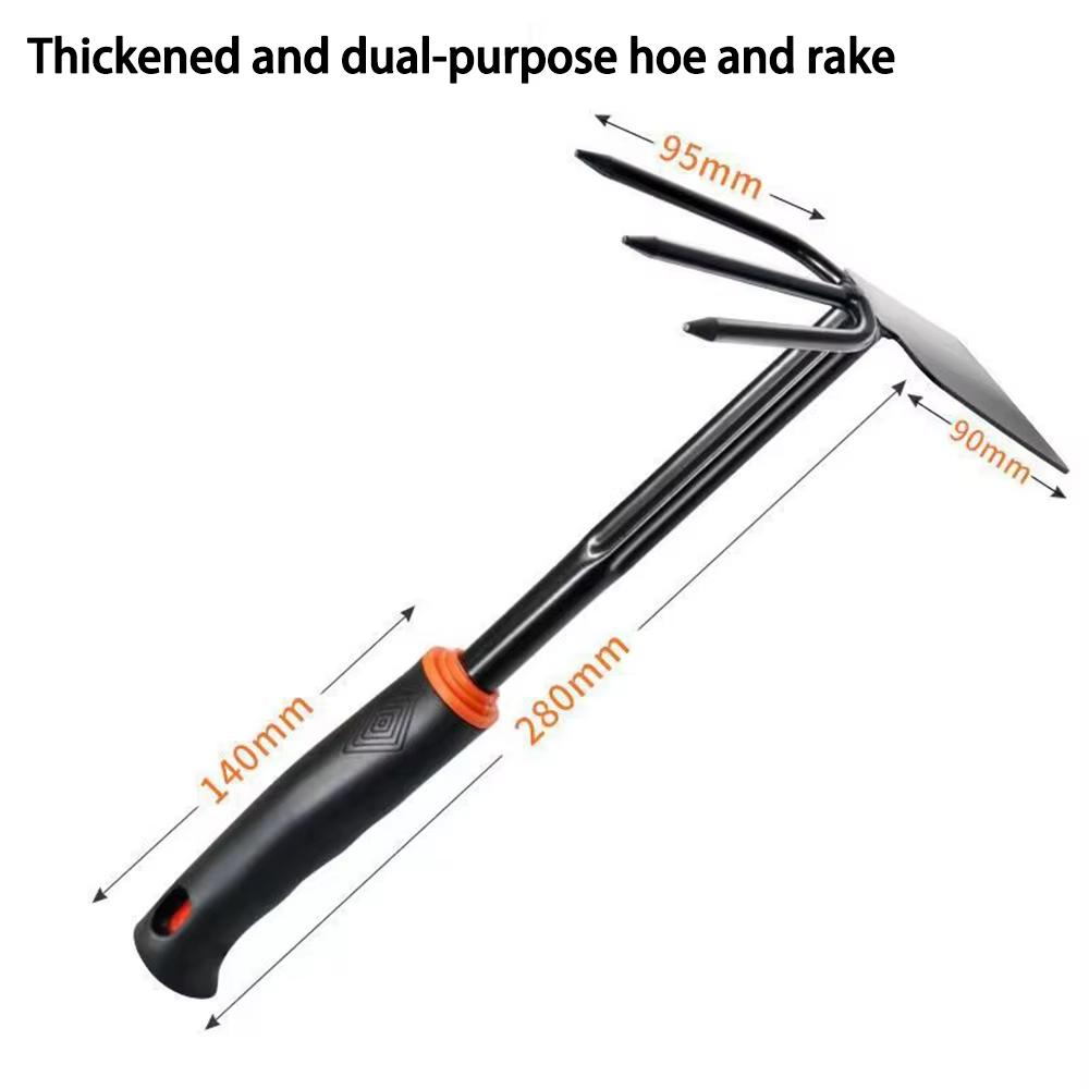 4-Piece Gardening Shovel Set Vegetable Planting Tools with Rake Hoe Trowel Small Garden Tools for Women And Men