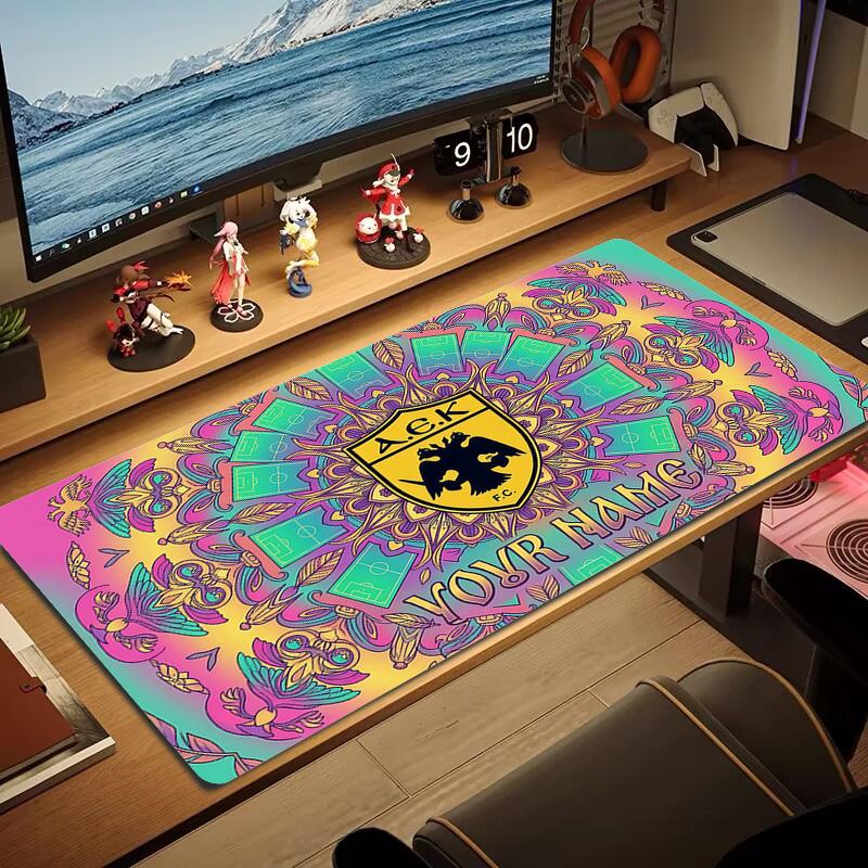AEK Athens Print Cushion Non-slip Laptop Tablet Big Mousepad XXL Mat Mini PC Playmat With Lock edge
