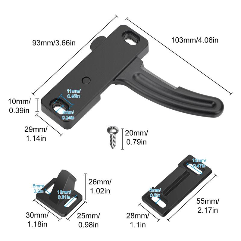 Aluminum Leisure Rv Screen Door Latch Hand Handle Kit For Driver Side Door - Camper Motorhome Travel Trailer