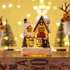 Tabletop Christmas Village House Buildings Lighted Resin Ornaments for Holiday Decor House Figurine with LED Lights