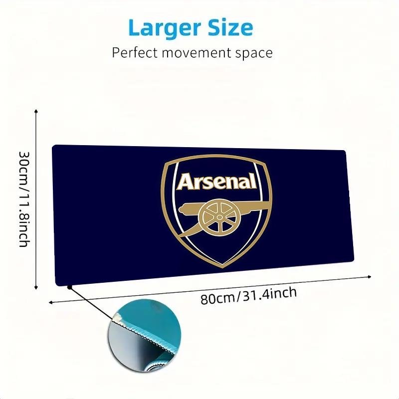 Arsenal F.C Druck Kissen Rutschfest Laptop Tablet Großes Mauspadd XXL Matte Mini-PC Spielmatte Mit Verriegeltem Rand