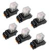 AC 110V/120V Coil 4PDT Relay Pack 6pcs with Socket 35mm DIN Rail Mount for Automation Control and Power Switching 14 Pin