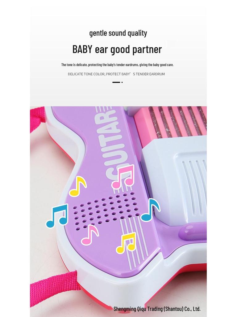 Grenzüberschreitende Kinder-Musikspielzeug-Gitarre mit Mikrofon - Früherziehungs-Musik-Puzzlespielzeug