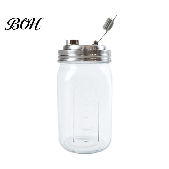 Outdoor Picnic Jar Lids Stainless Steel Mason Lids, Leak-Proof Wide Mouth Canning with Protein Shake Silicone Seal, Reusable Metal Drinking