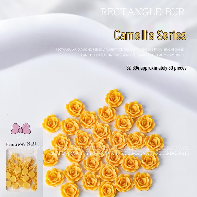 

Matte Frosted Camellia Beads for Autumn/Winter Nails - 30 Pieces