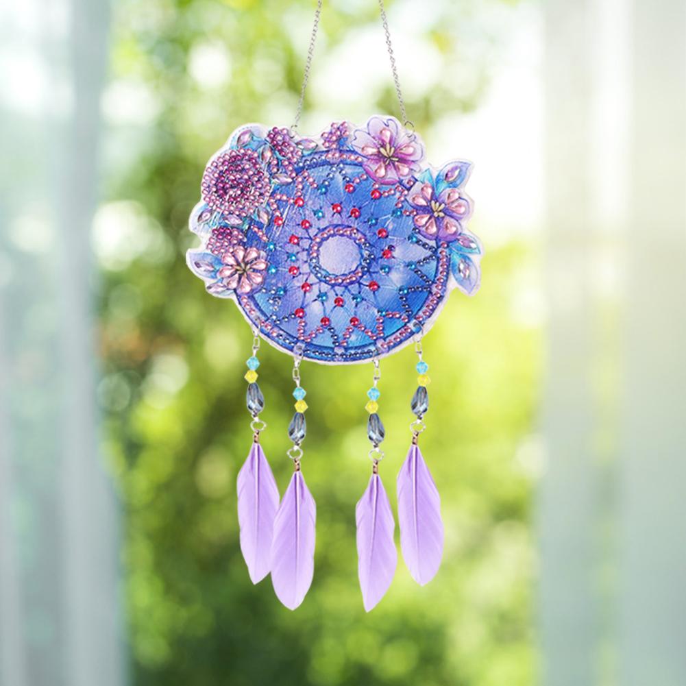 1PC Diamond Painting Dream Light Catcher Wind Chimes Crystal Craft Kit Pendant Home Wall Door Decor
