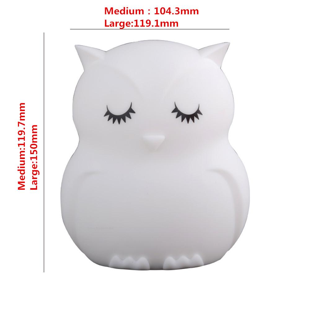 Eule LED-Nachtlicht, Touch-Sensor, Fernbedienung, 9 Farben, dimmbar, Timer, wiederaufladbar, Silikon-Nachtlampe für Kinder, Baby, Geschenk