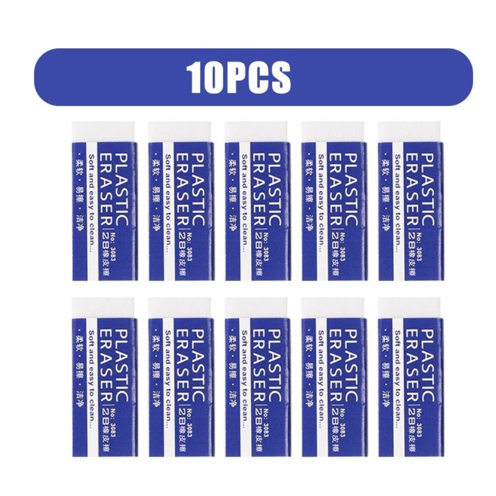 

10 шт. студенческий резиновый ПВХ пластиковый ластик 2B школьные принадлежности