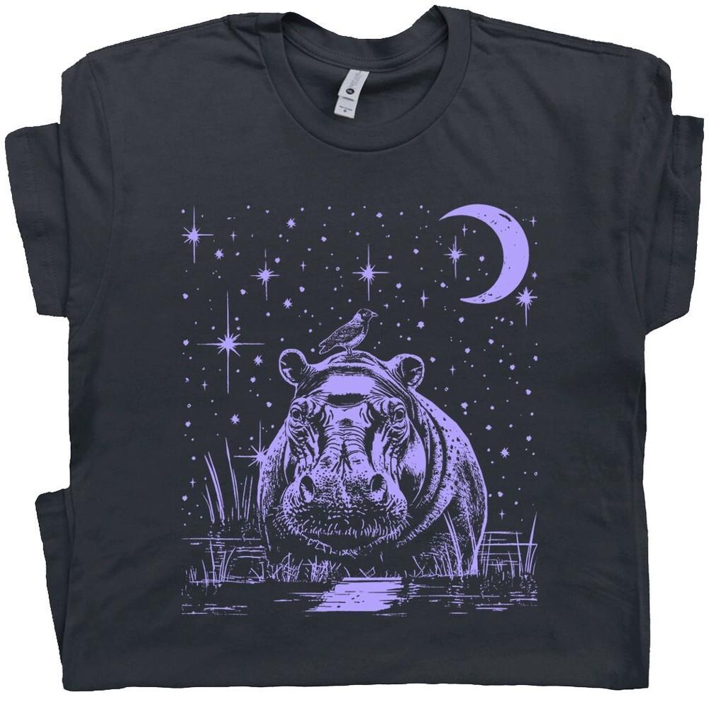 

Hippopotamus T Shirt Hippo Shirt Cool Animal Shirt for Men Women Retro Graphic T 4XL