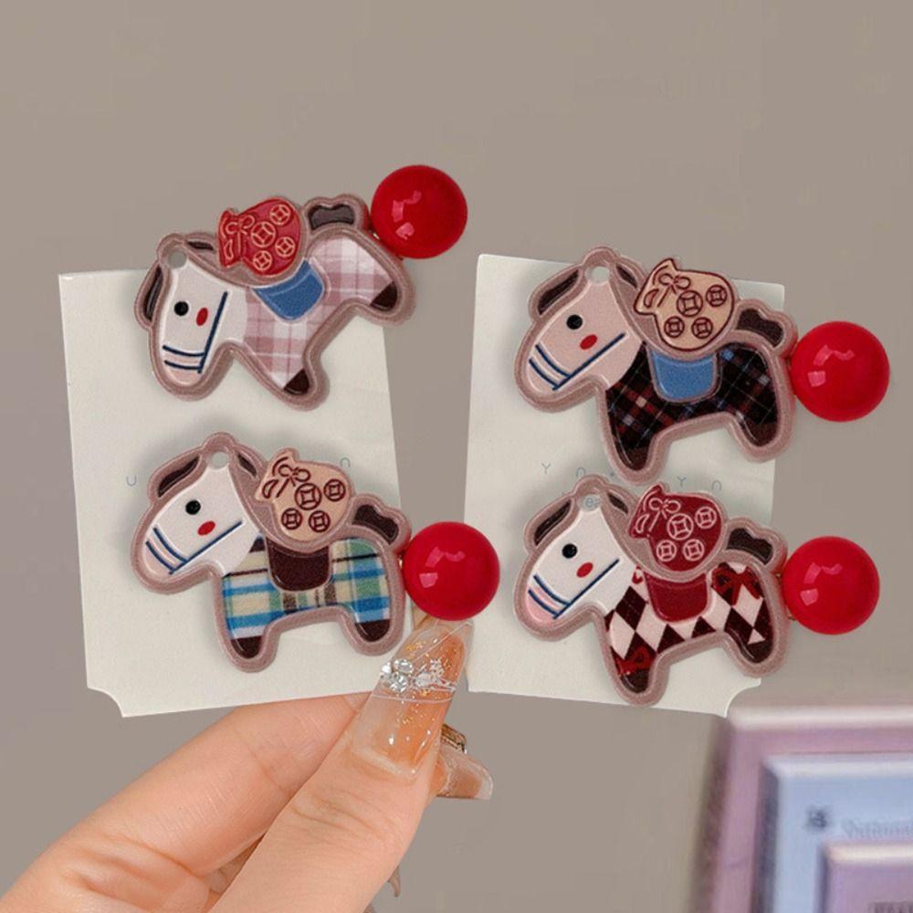 9pcs Good Luck New Year Hairpin Cartoon New Year Hair Accessory Pony Hair Clip  Festive Occasions