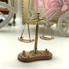 1PC Dollhouse Mini Balance Scales with 6 Weights, 1: 12 Scale Retro Mini Justice Scale Model, Dollhouse Scenes Cake Decoration
