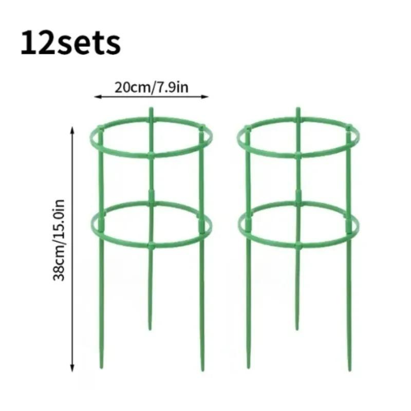 A Set of 12 Floors -Plant Support Pile Half Round Climbing Vines Stake Bonsai Fixing Rod Garden Plant Stake Holder Flower Ring Support Rack