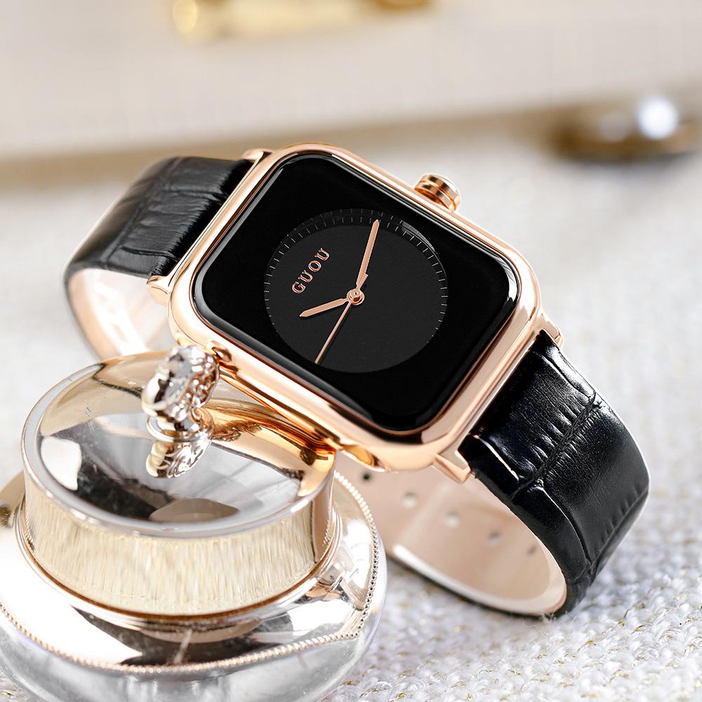 Женские часы, универсальные, модные, квадратные темпераментные поясные часы, простые и унисекс кварцевые часы, женские часы