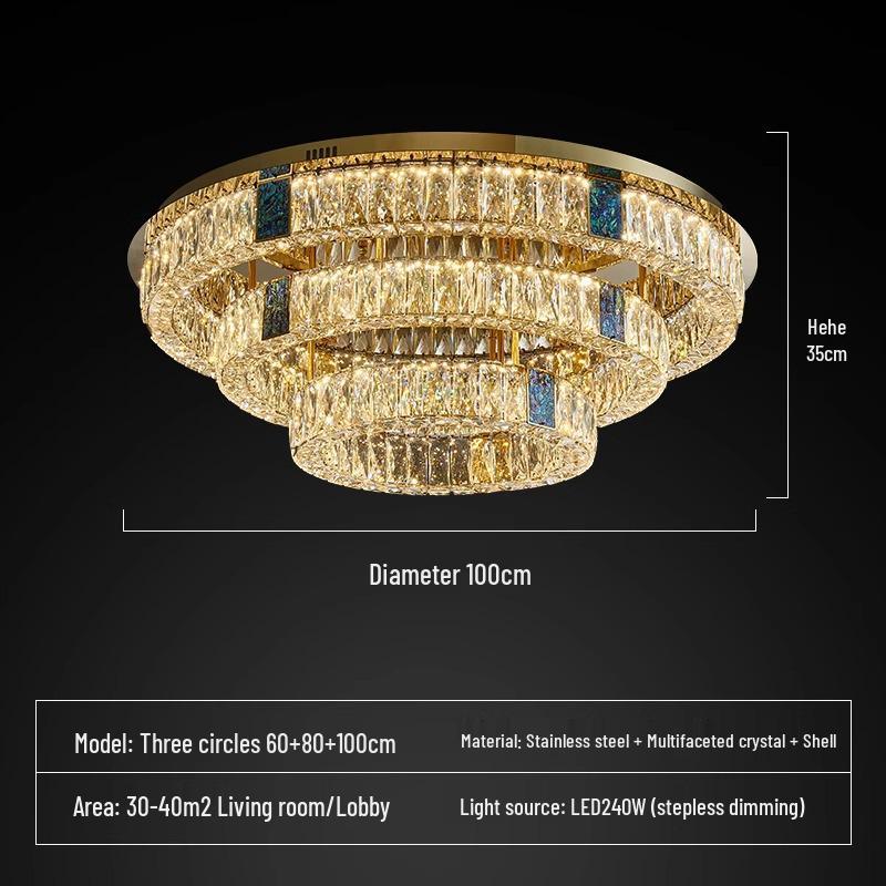 Luxury Modern Crystal Ceiling Light – Atmospheric Round Design for Living Room or Bedroom (2025 Edition)