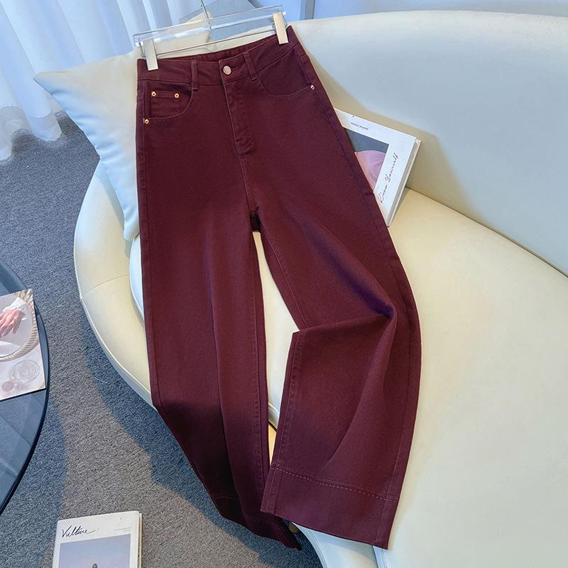 

Модные женские укороченные джинсы с широкими штанинами желтого цвета 2025 – Облегающие, в американском стиле, Идеально подходят для весны и осени 28/L for 105-115 lbs